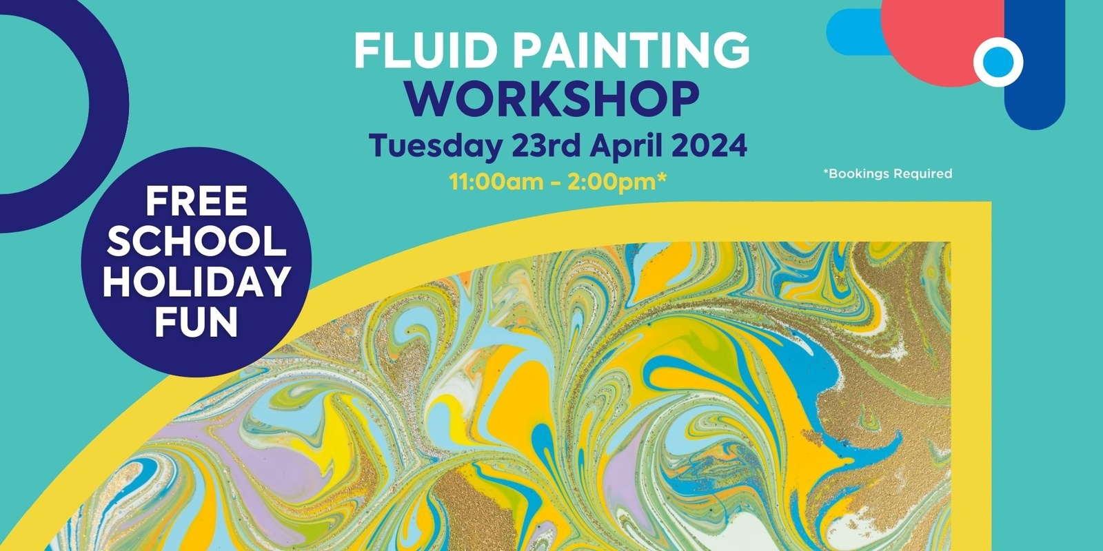 Banner image for FREE School Holiday Fun @ Meadow Mews Plaza - Fluid Painting