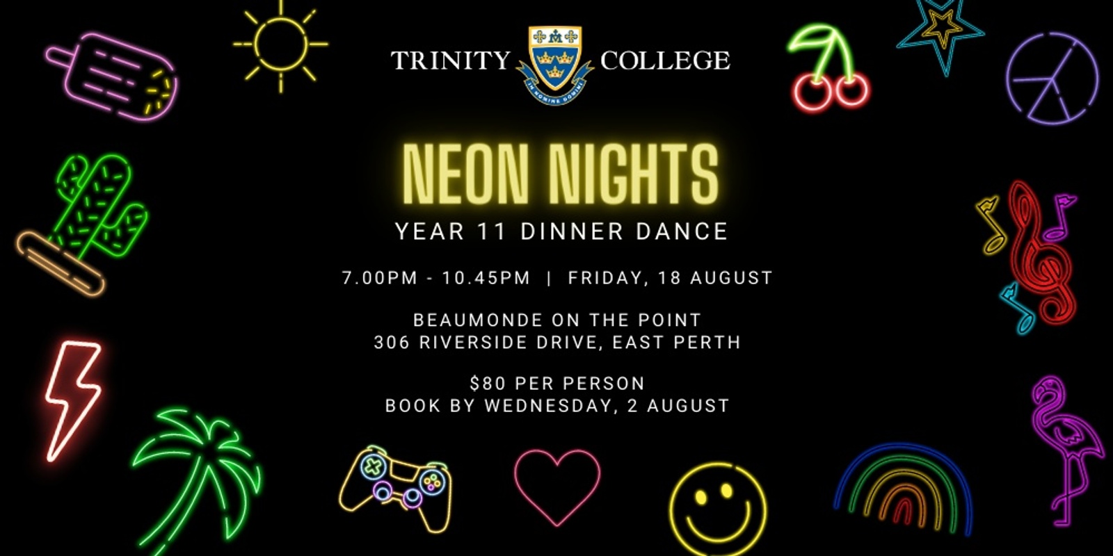 Banner image for 'Neon Nights' - 2023 Year 11 Dinner Dance