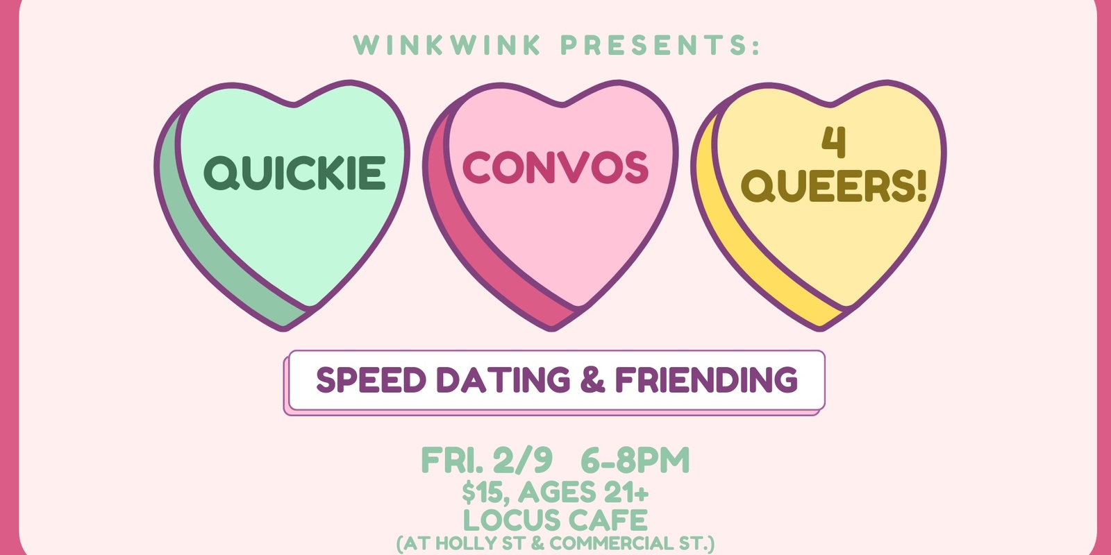 Banner image for Quickie Convos for Queers!: Speed Dating and Friending