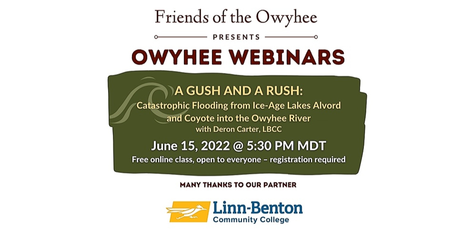 Banner image for Owyhee Webinar: Ice-Age Flooding in Lakes Alvord and Coyote