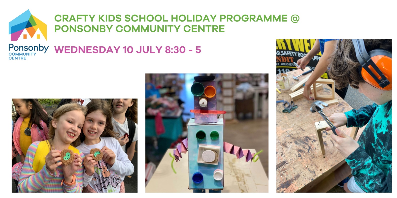 Banner image for Crafty Kids School Holiday Programme Wednesday 10th July