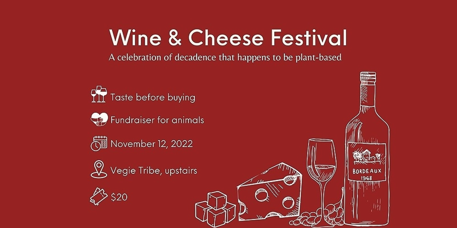 All Vegan Wine & Cheese Festival + Fundraiser Humanitix