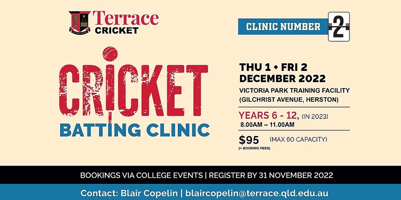 Banner image for Terrace Cricket Holiday Clinic #2 | Batting Clinic