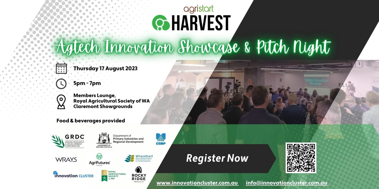 Banner image for HARVEST Agtech Innovation Showcase & Pitch Night