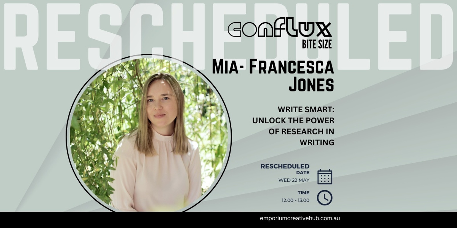 Banner image for RESCHEDULED Conflux Bite Size: Write smart: unlock the power of research in writing