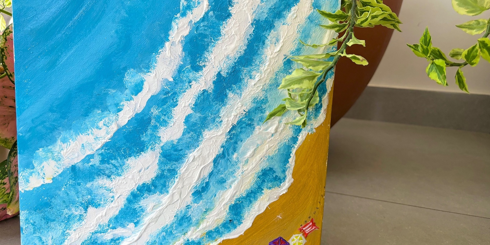 Banner image for Calming Ocean Waves - Textured Paint Class 