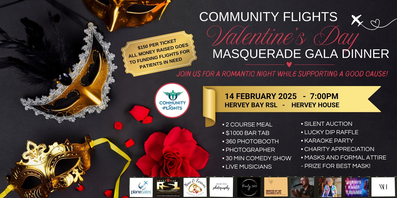 Banner image for Community Flights Valentines Day Masquerade Gala