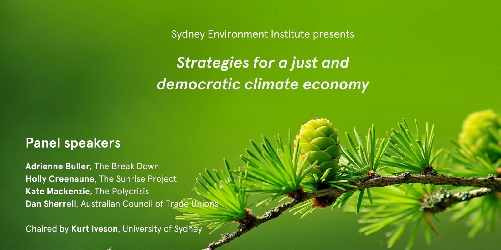 Banner image for Public Forum: Strategies for a just and democratic climate economy