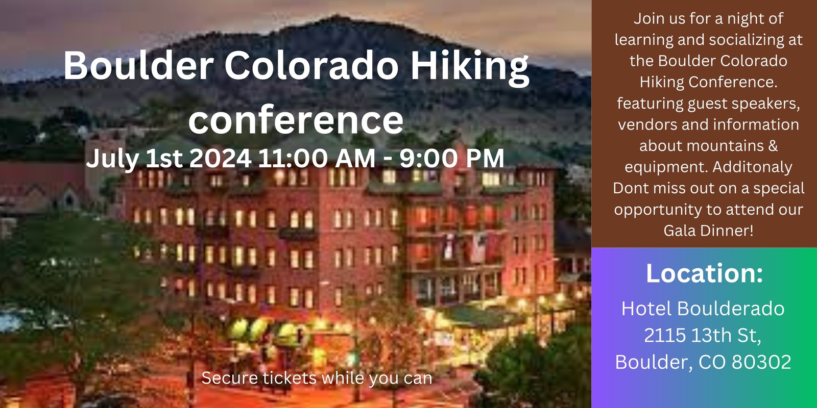 Banner image for Boulder Colorado Hiking Conference 