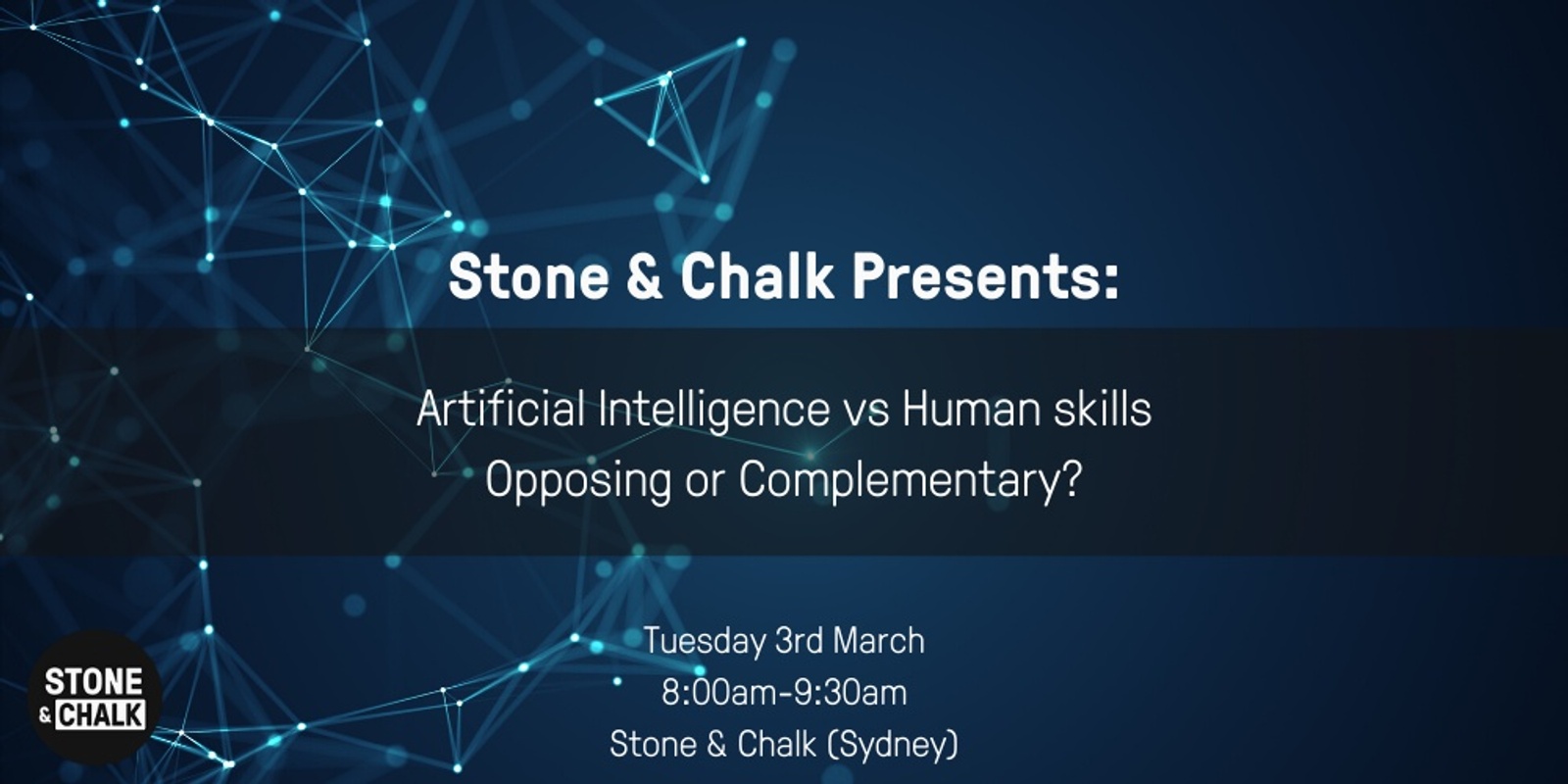 Banner image for A Panel Discussion on Artificial Intelligence vs Human skills - Opposing or Complementary?