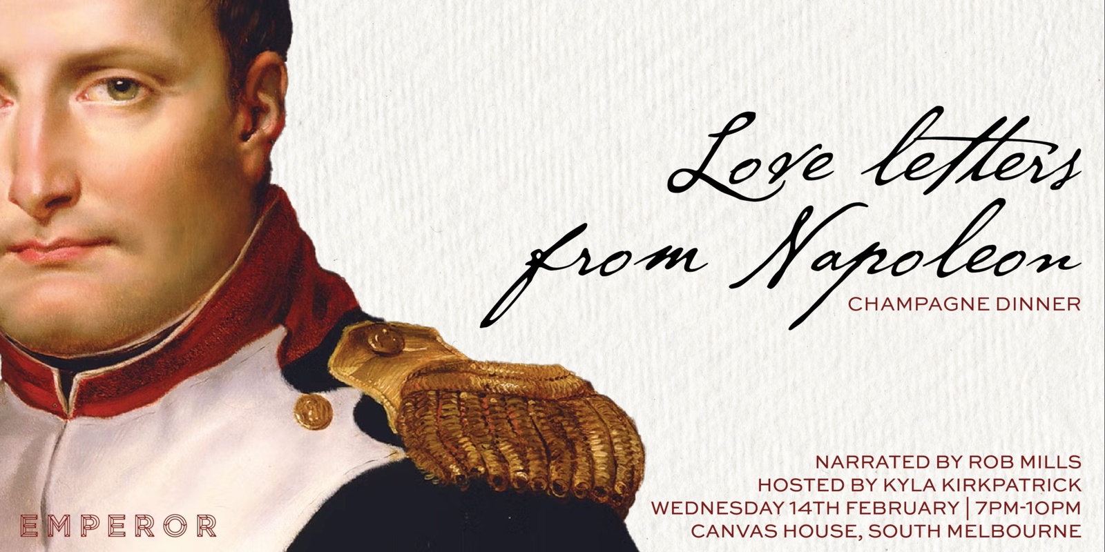 Banner image for Love Letters from Napoleon | Champagne Dinner