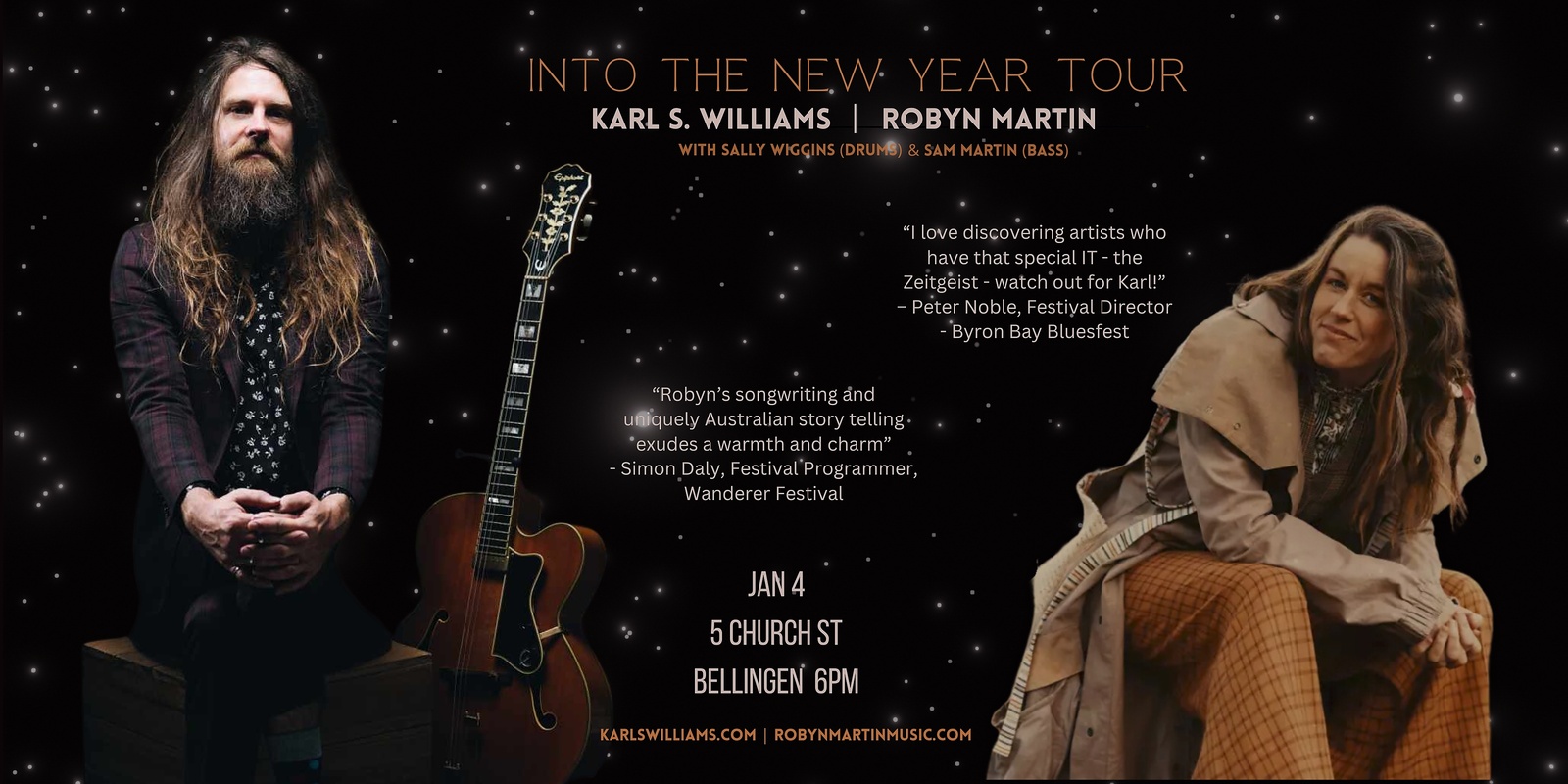 Banner image for Karl S Williams & Robyn Martin at 5 CHURCH ST Bellingen