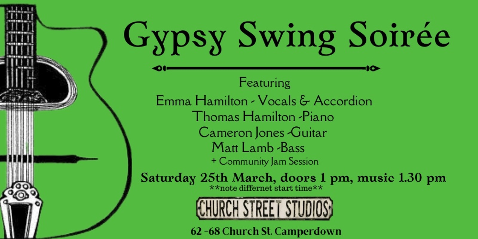 Banner image for Gypsy Swing Soirée - Emma & Thomas Hamilton