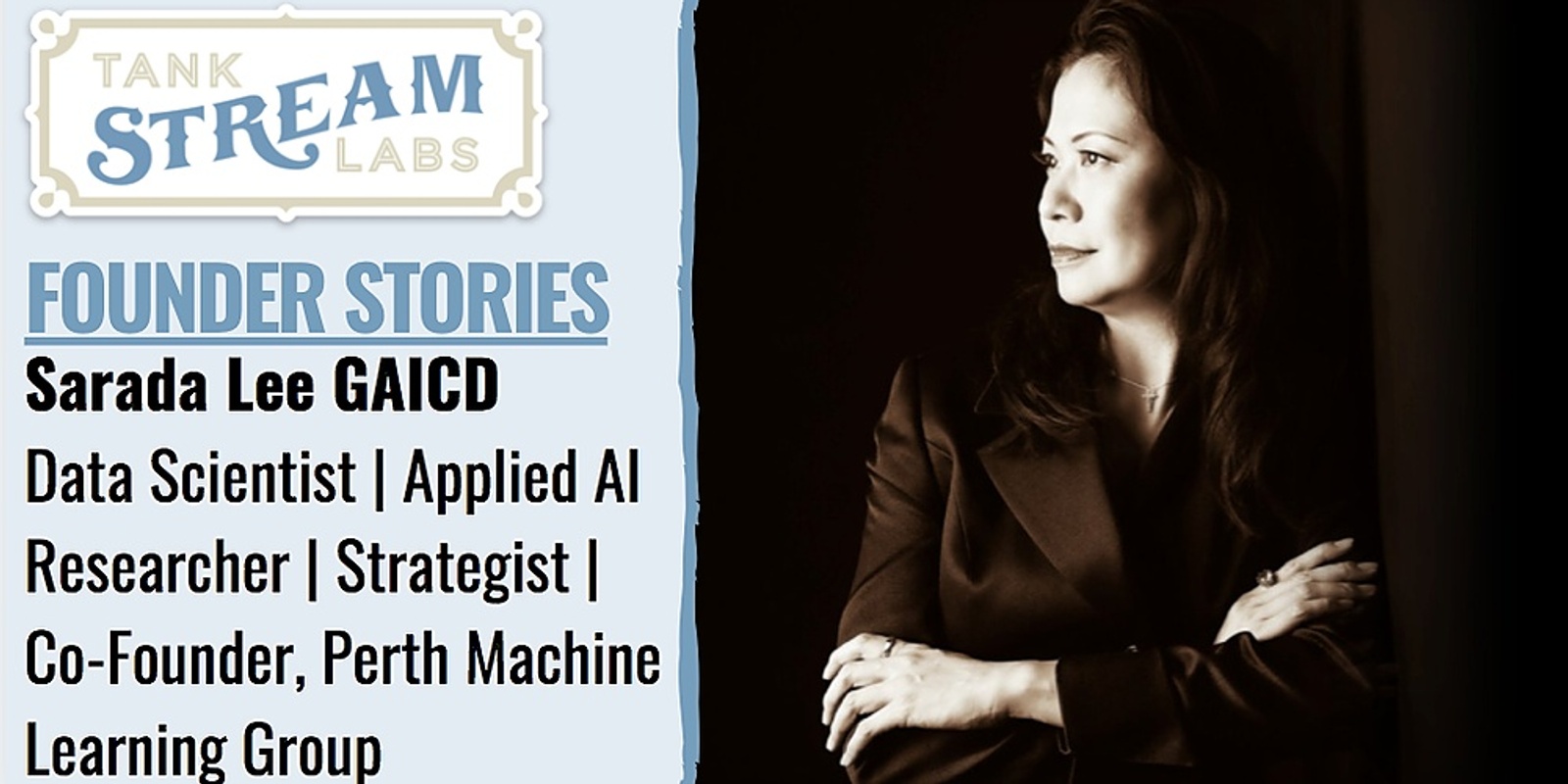 Banner image for Founder Stories: Sarada Lee GAICD, Co-Founder, Perth Machine Learning Group
