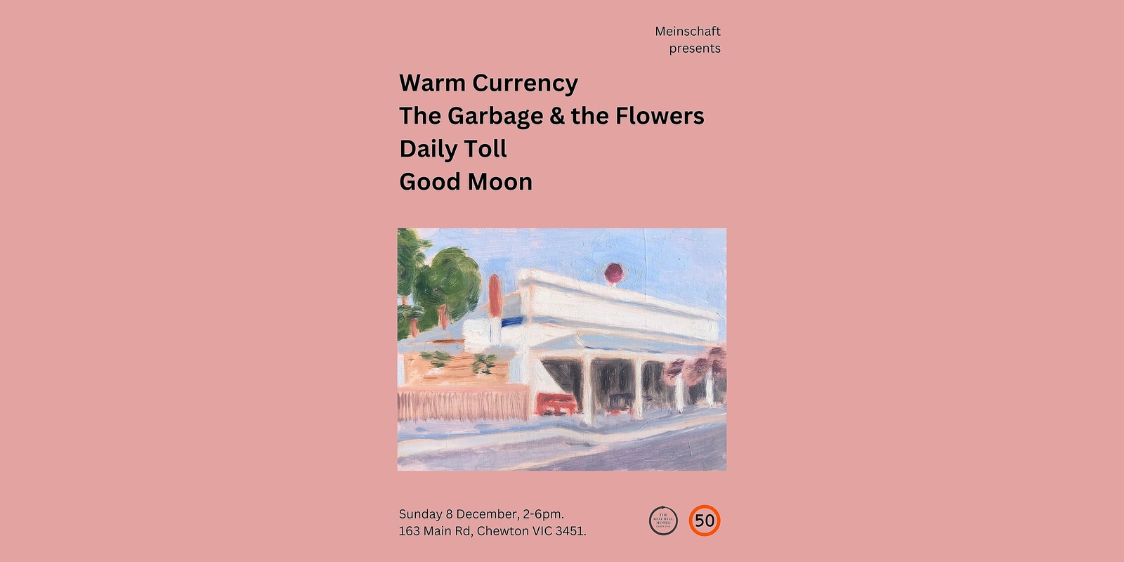 Banner image for Warm Currency, The Garbage & the Flowers, Daily Toll, Good Moon