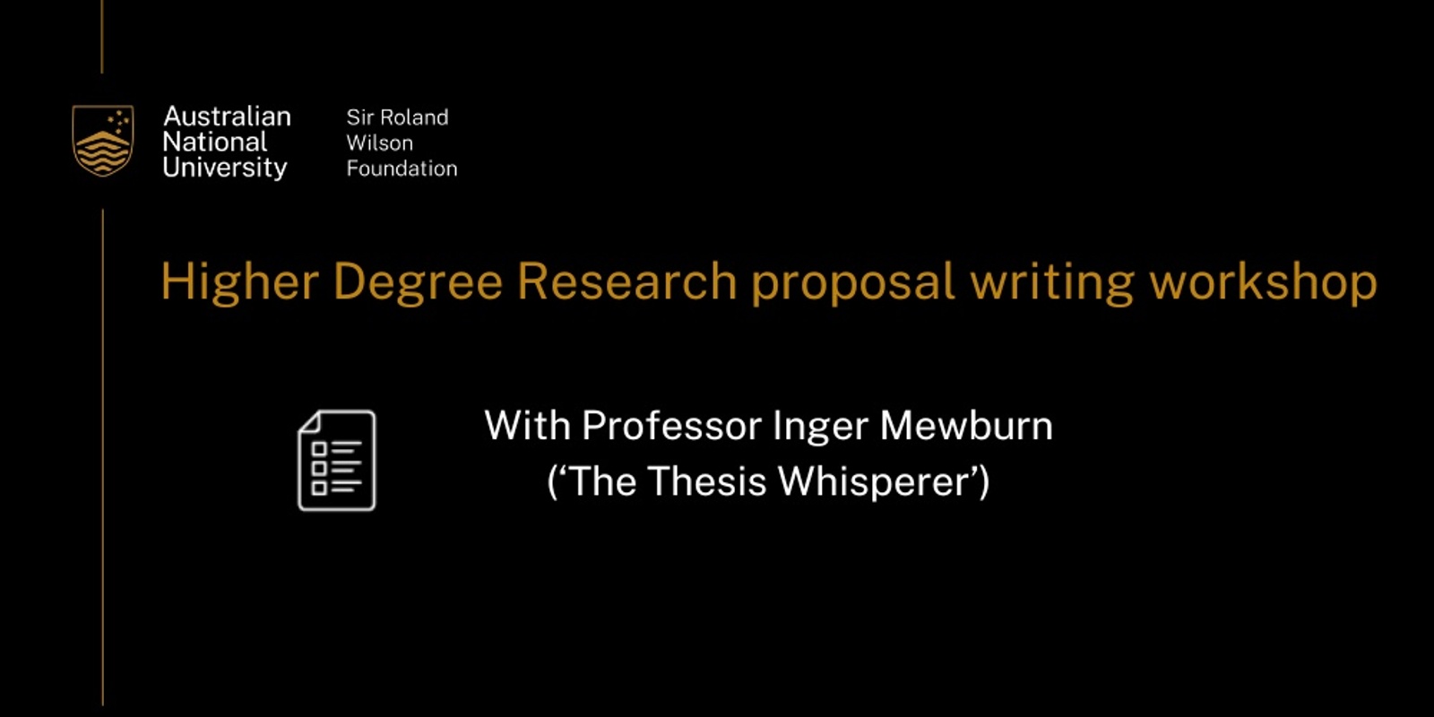 Banner image for Higher Degree Research proposal writing workshop