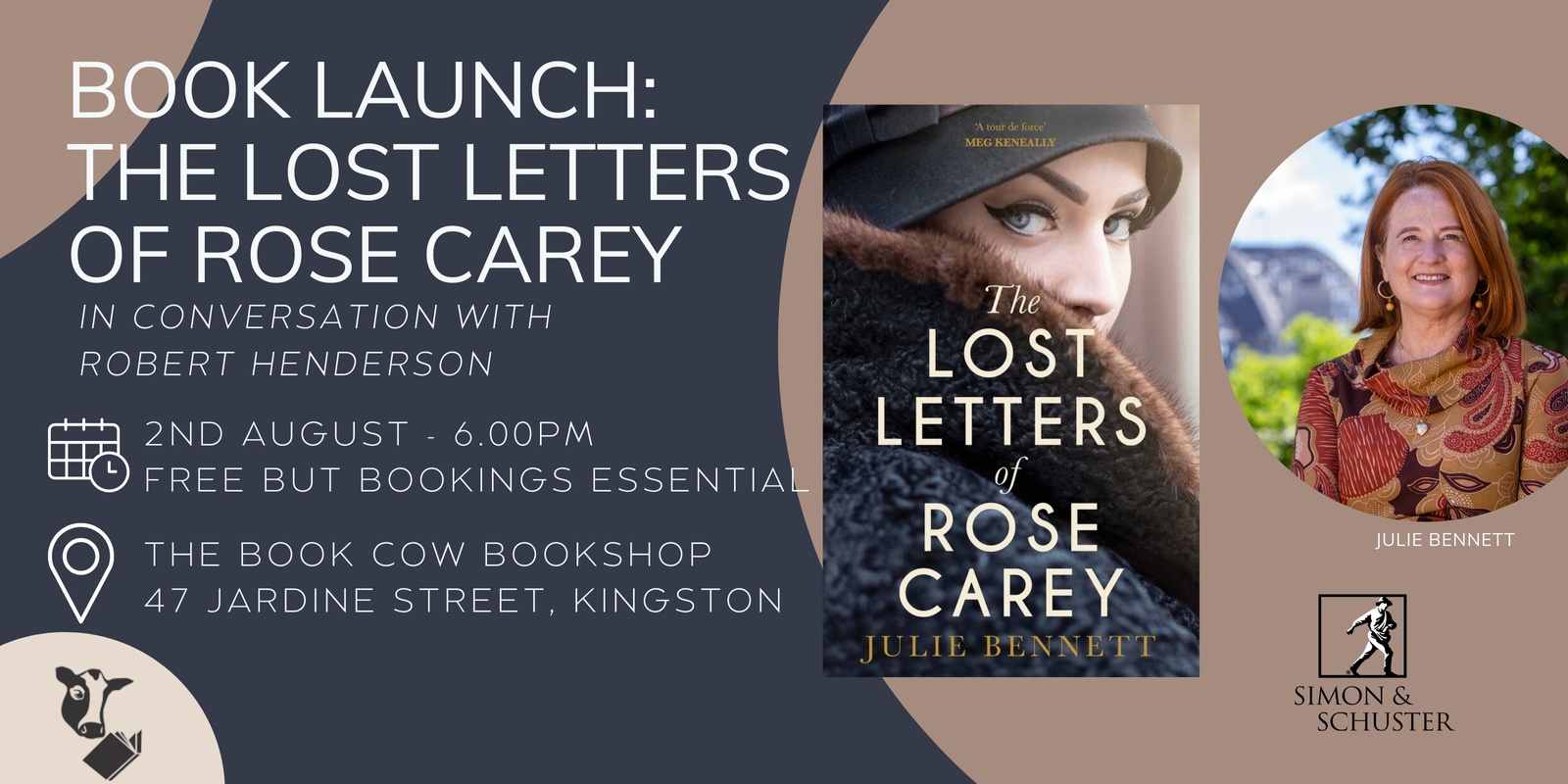 Banner image for Book Chat - The Lost Letters of Rose Carey by Julie Bennett in conversation with Robert Henderson