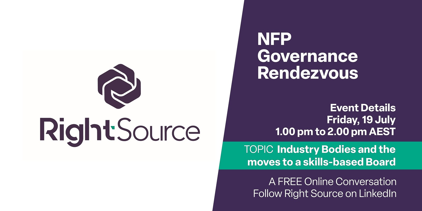 Banner image for NFP Governance Rendezvous July: Industry Bodies and the moves to a skills based Board