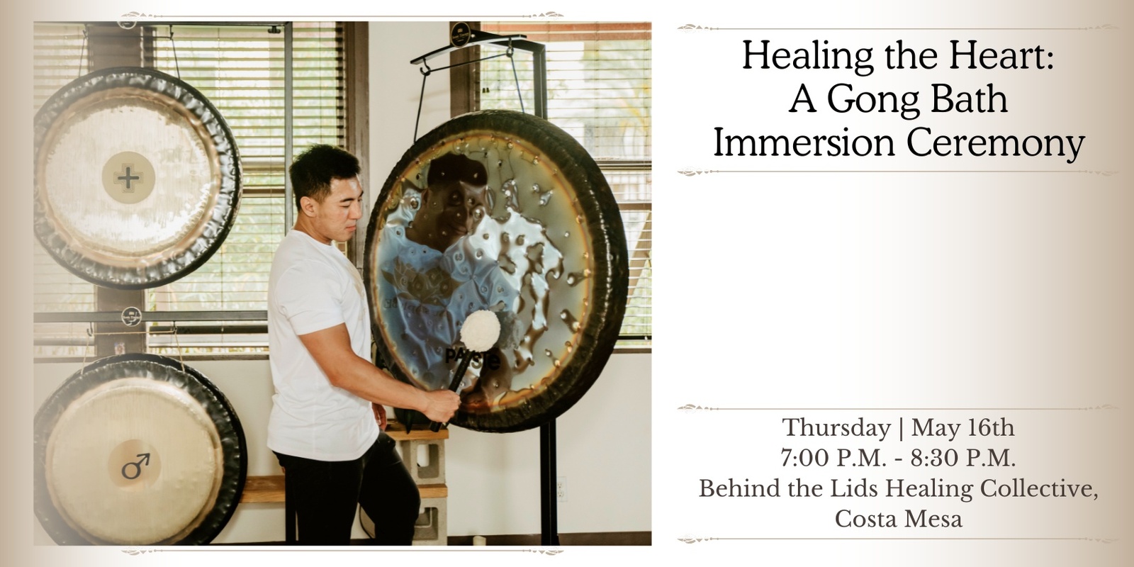 Banner image for Healing the Heart: A Gong Bath Immersion Ceremony + CBD (Costa Mesa)
