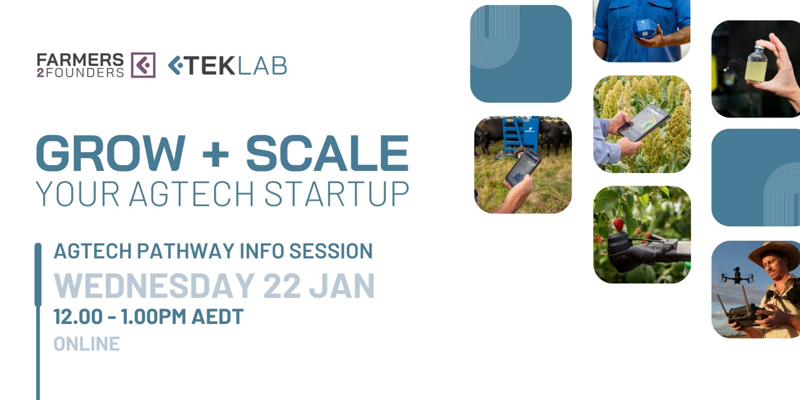 Banner image for Grow + Scale Your Agtech Startup (Jan)