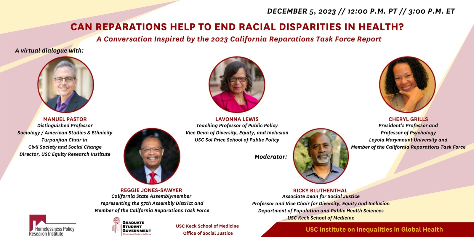 Banner image for Can Reparations Help to End Racial Disparities in Health? A Conversation Inspired by the 2023 California Reparations Task Force Report