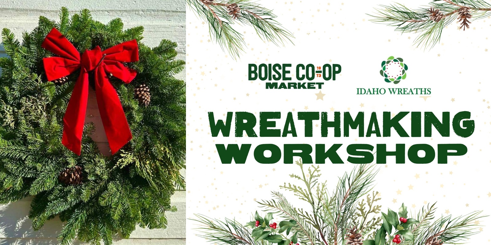 Banner image for Wreathmaking Workshop at Uncorked Village Classroom