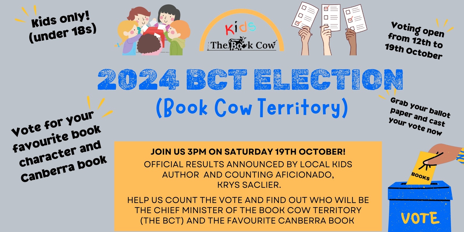 Banner image for Count the Vote - the 2024 BCT (Book Cow Territory) Election Count