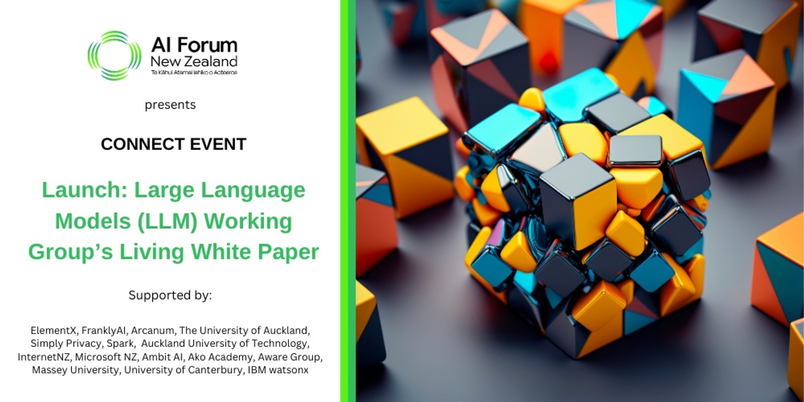 Banner image for AI Forum NZ Launch: Large Language Models (LLM) Working Group’s living White Paper