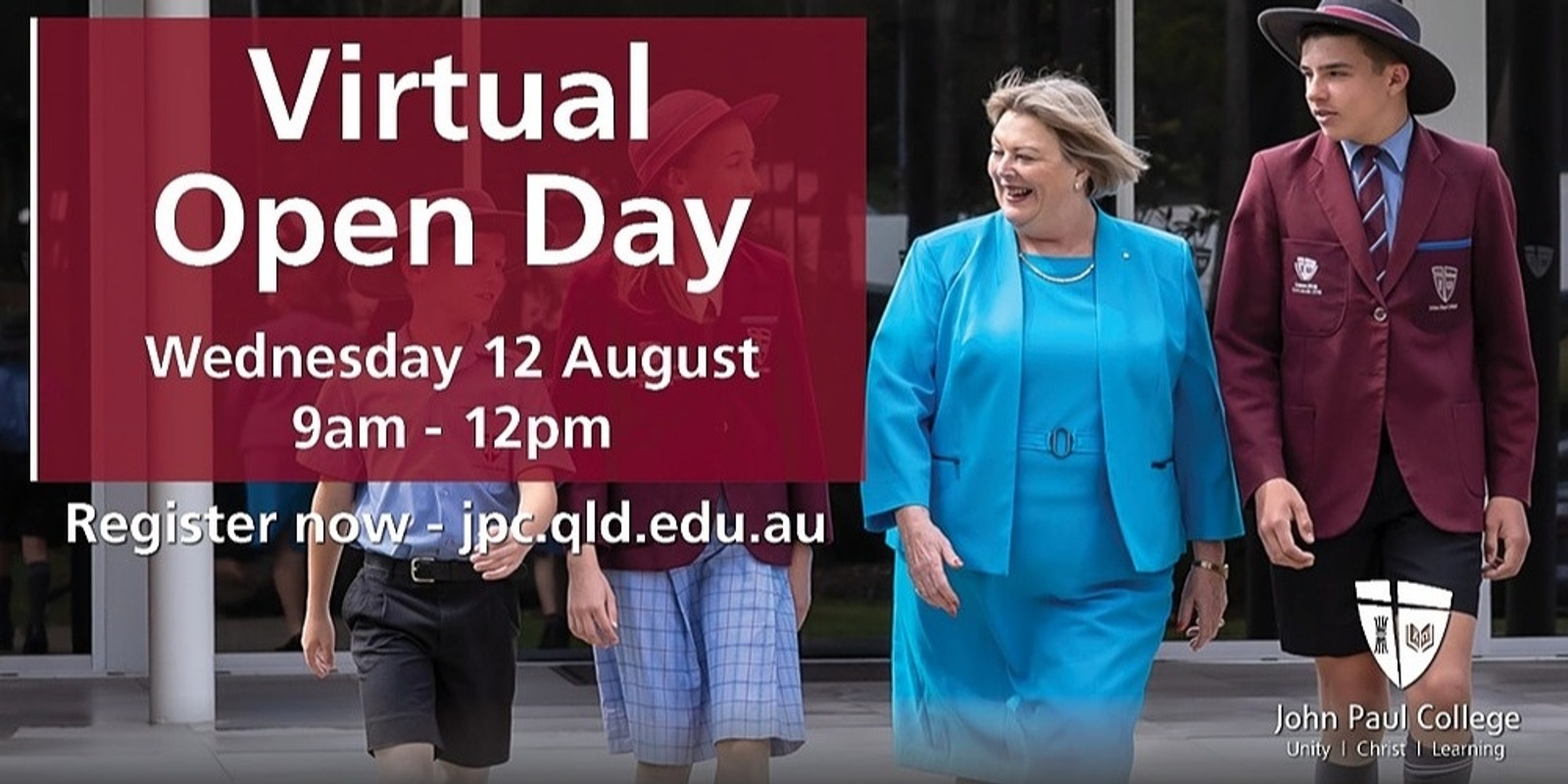Banner image for John Paul College  Virtual Open Day 2020