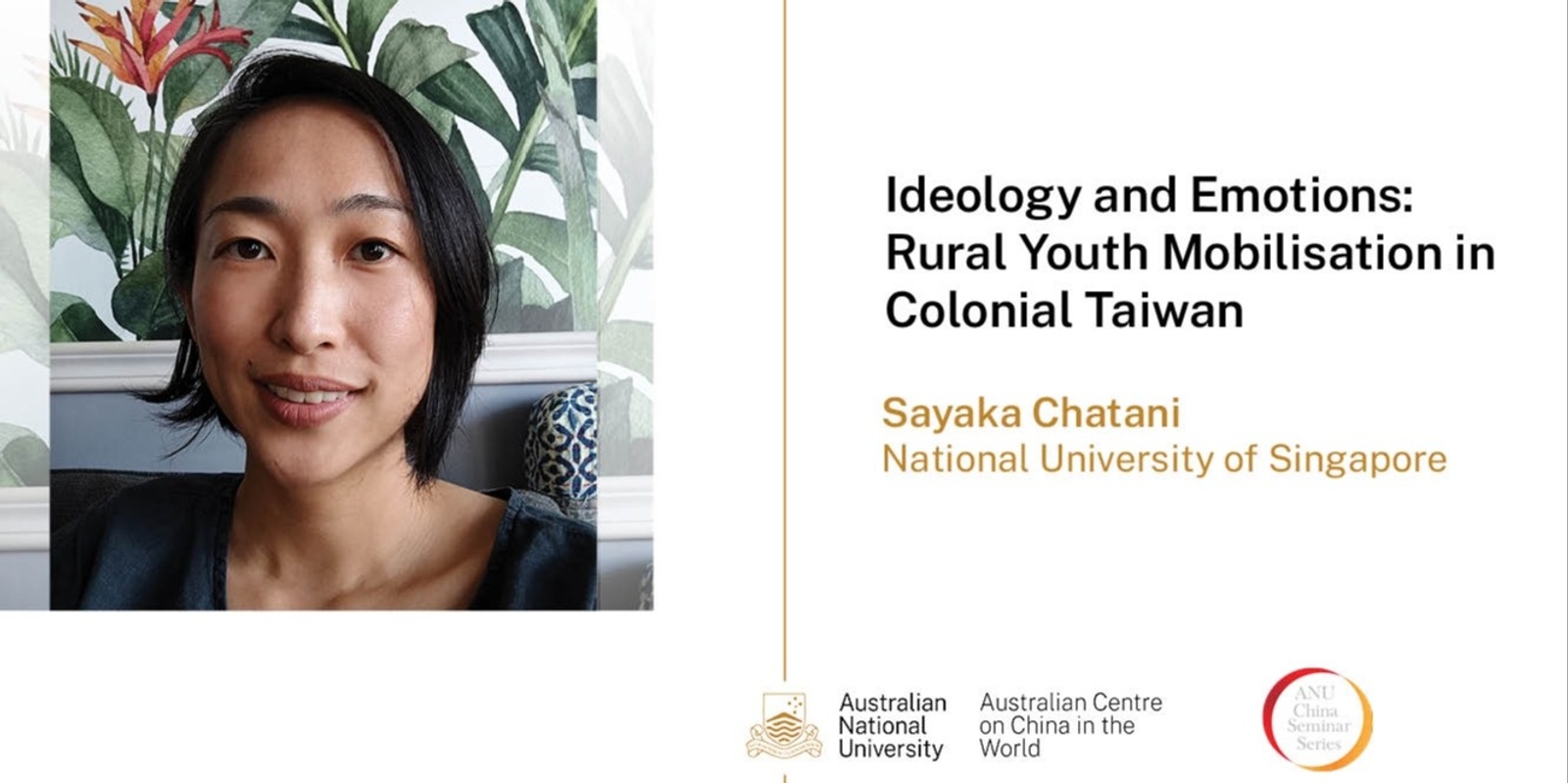 Banner image for Ideology and Emotions: Rural Youth Mobilisation in Colonial Taiwan