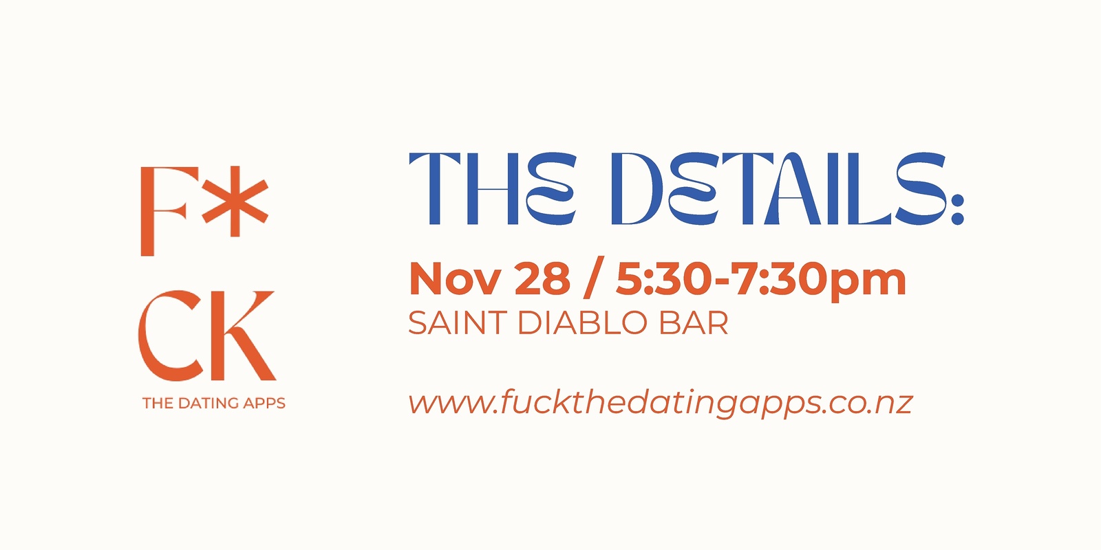 Banner image for F*ck the Dating Apps - Wellington Launch!