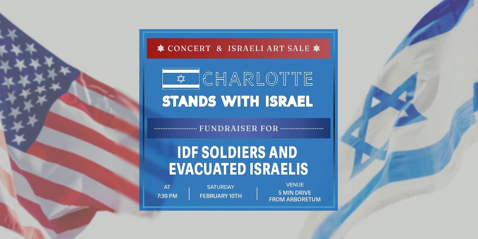 Banner image for Charlotte Stands With Israel Concert & Art Show