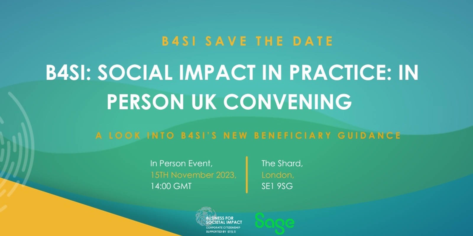 Banner image for B4SI: SOCIAL IMPACT IN PRACTICE: IN PERSON UK CONVENING 