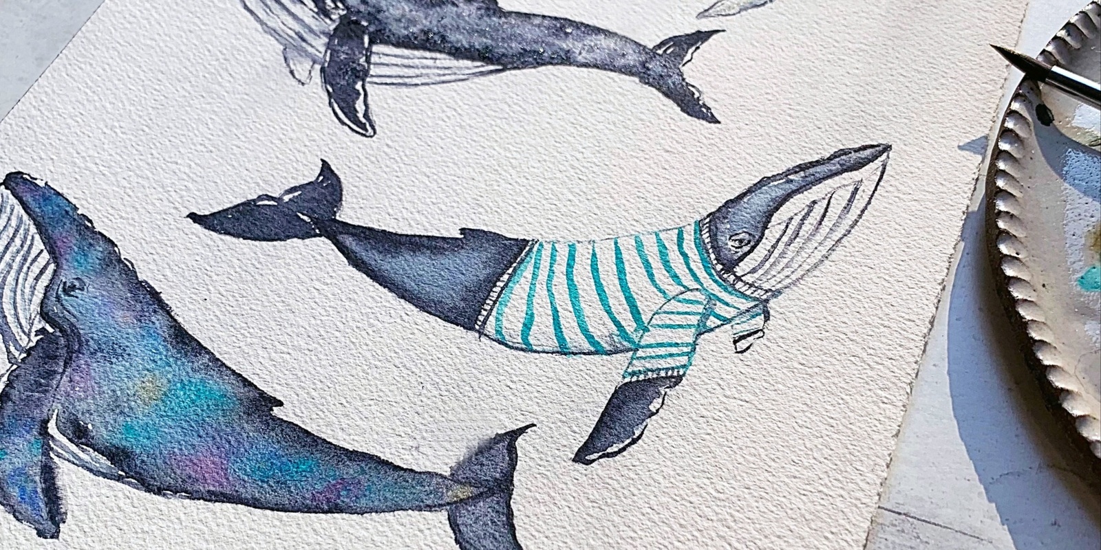 Banner image for Beginner's Watercolor Class: Learn to Paint A Whale