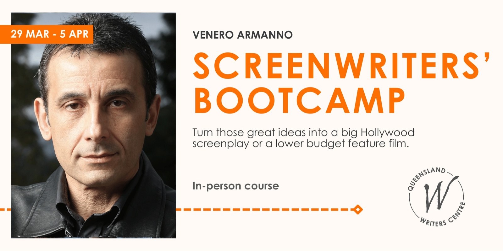 Banner image for Screenwriters' Bootcamp with Venero Armanno