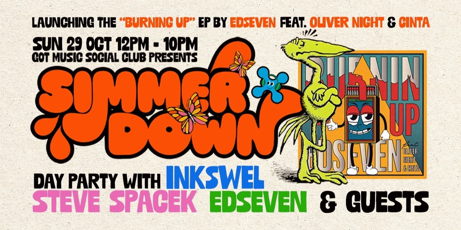 Banner image for Simmer Down - Got Music Social Club present Edseven 'Burnin Up' Launch