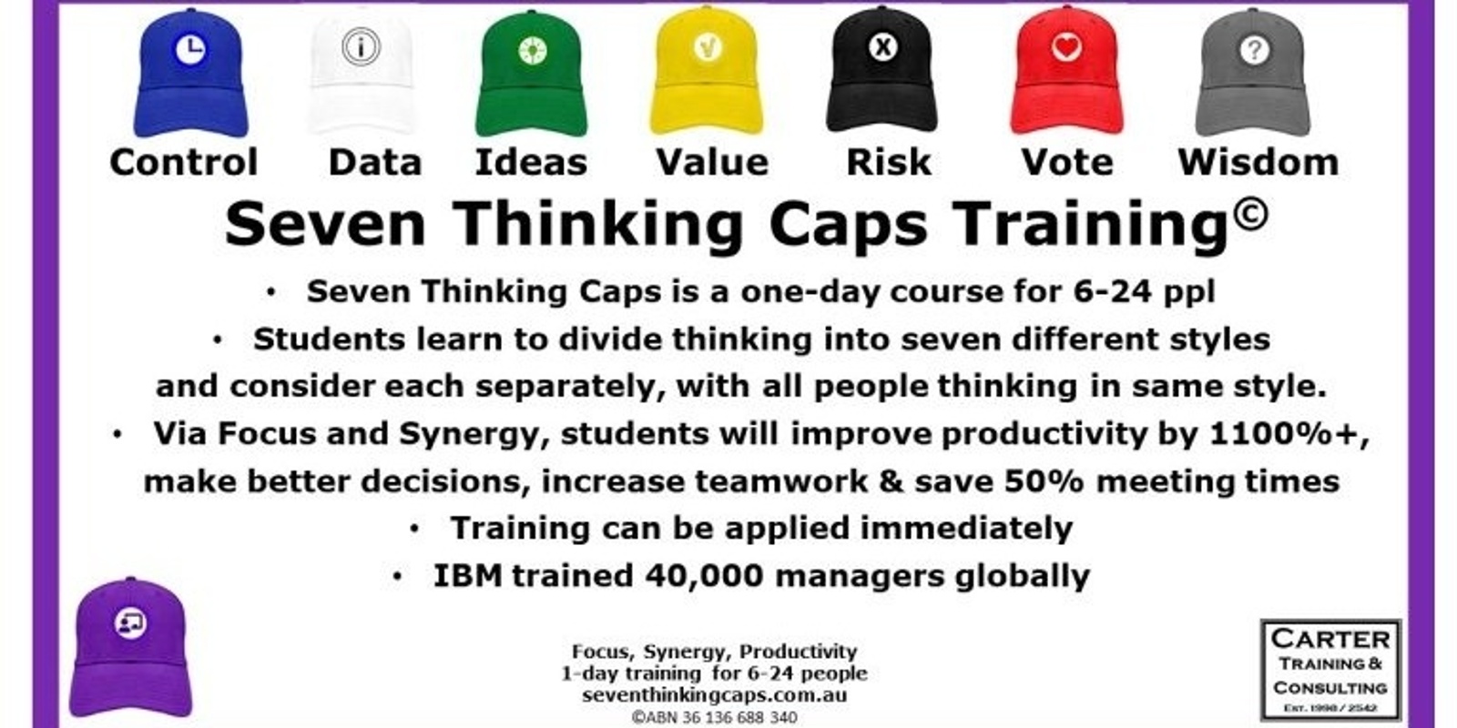 Banner image for Seven Thinking Caps training Darwin from $250