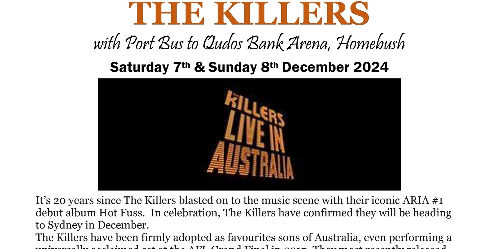 Banner image for THE KILLERS