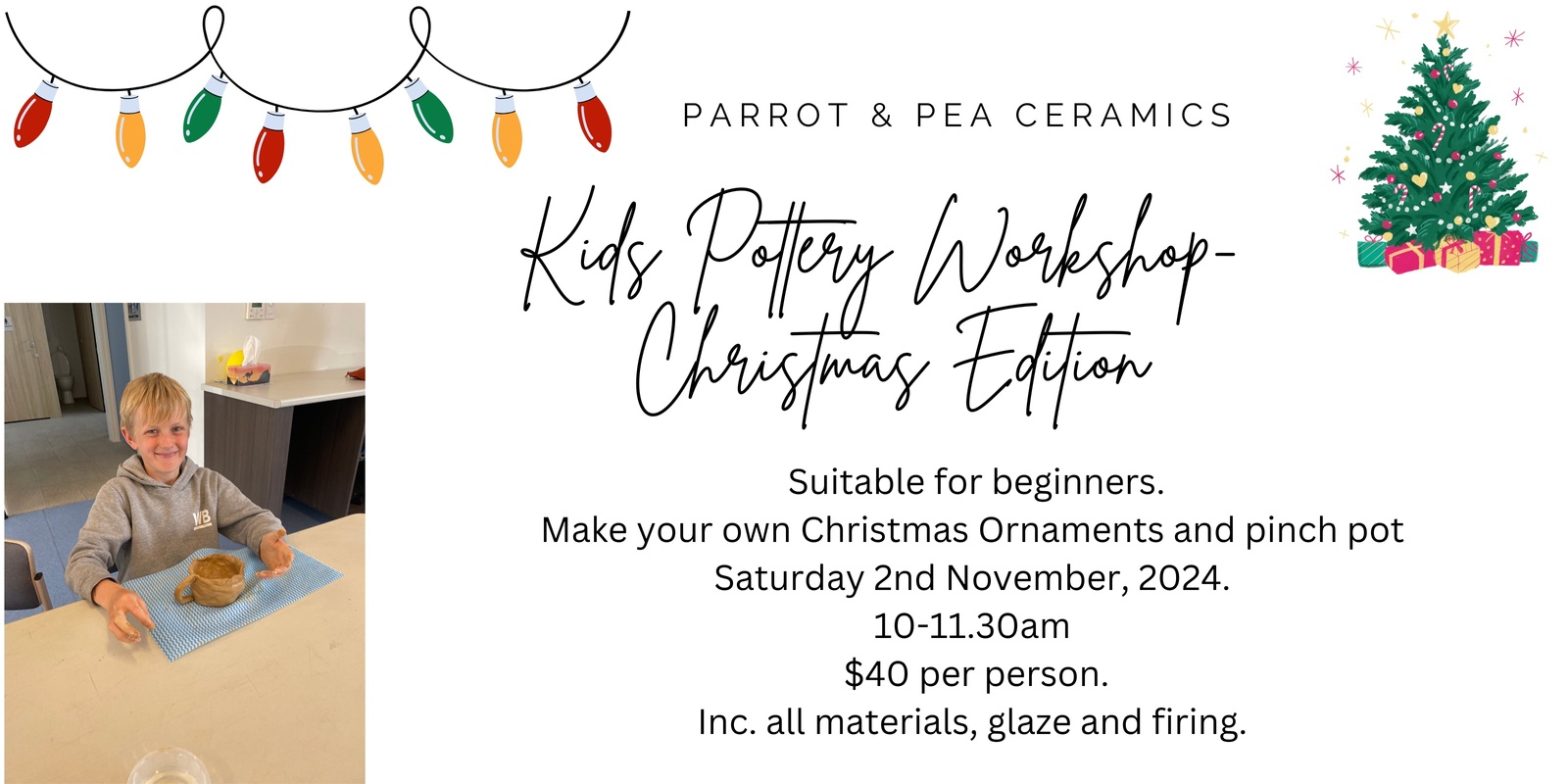 Banner image for Kids Pottery Workshop- Christmas Edition 