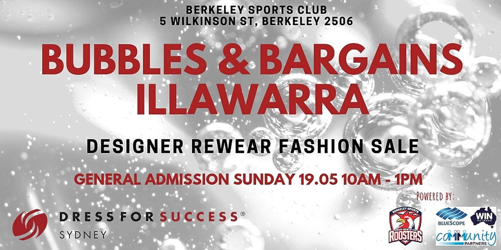 Banner image for Bubbles & Bargains Illawarra - General Admission