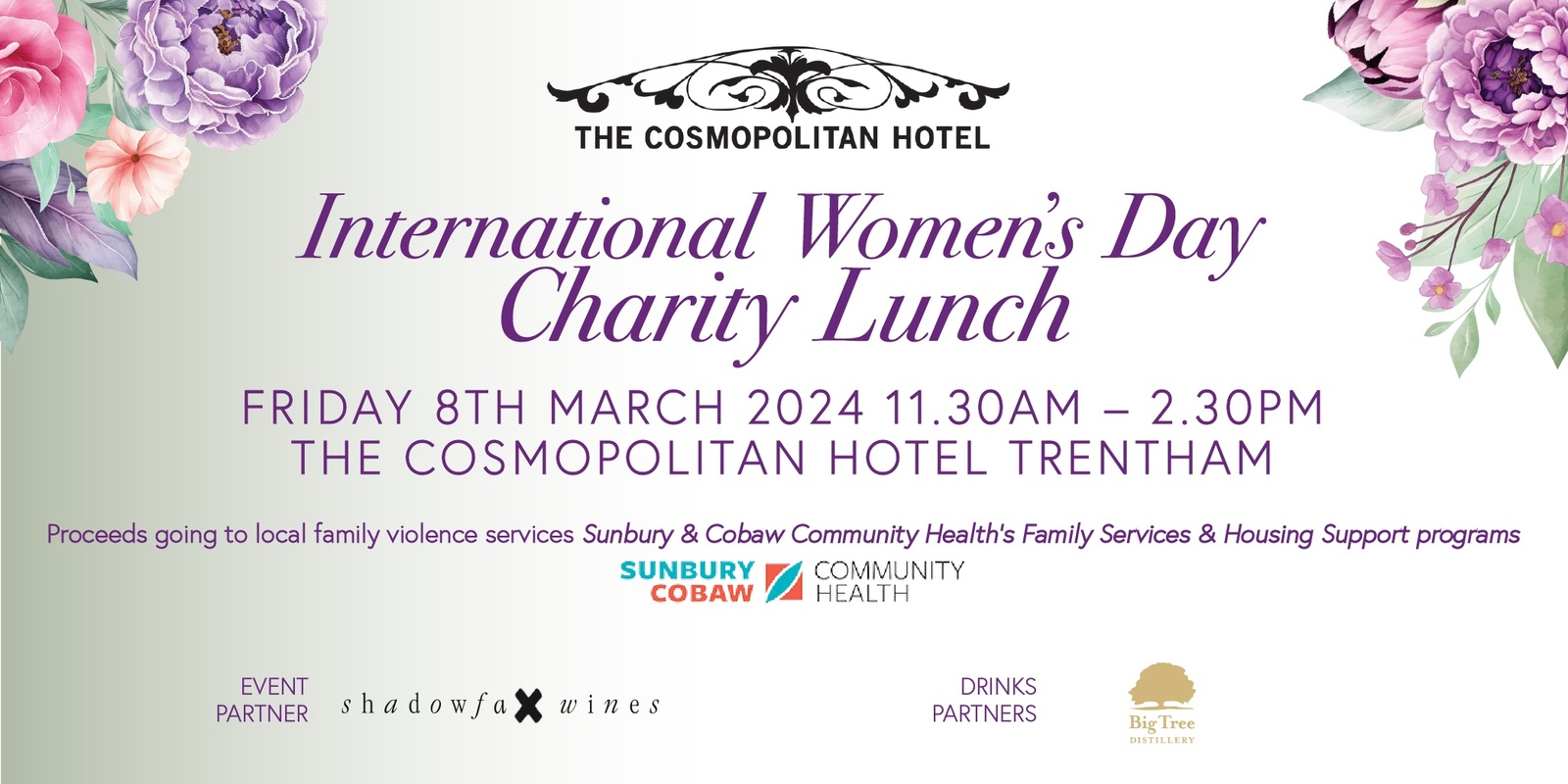 Banner image for International Women's Day Charity Lunch 2024 @ The Cosmopolitan Hotel