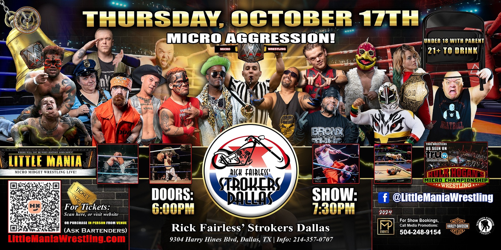 Banner image for Dallas, TX - Micro-Wrestling All * Stars: Little Mania Rips Through the Ring!