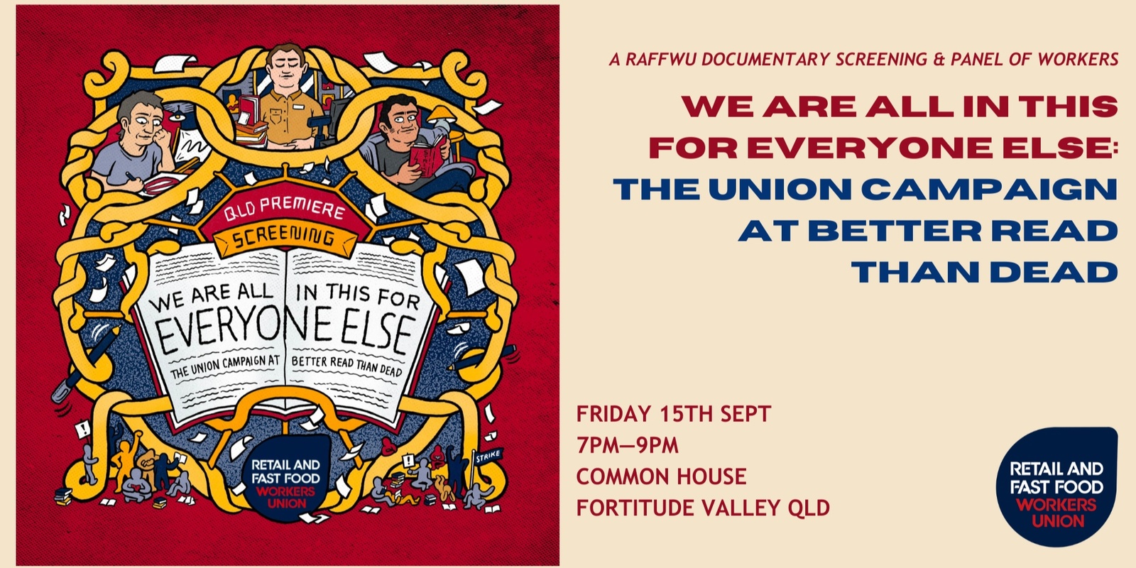 Banner image for RAFFWU Documentary Screening: the BRTD Union Campaign *Brisbane*