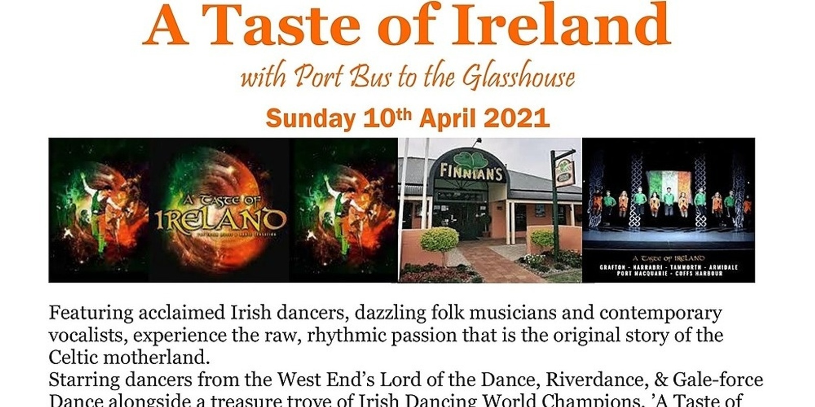 Banner image for A Taste of Ireland with Port Bus to the Glasshouse
