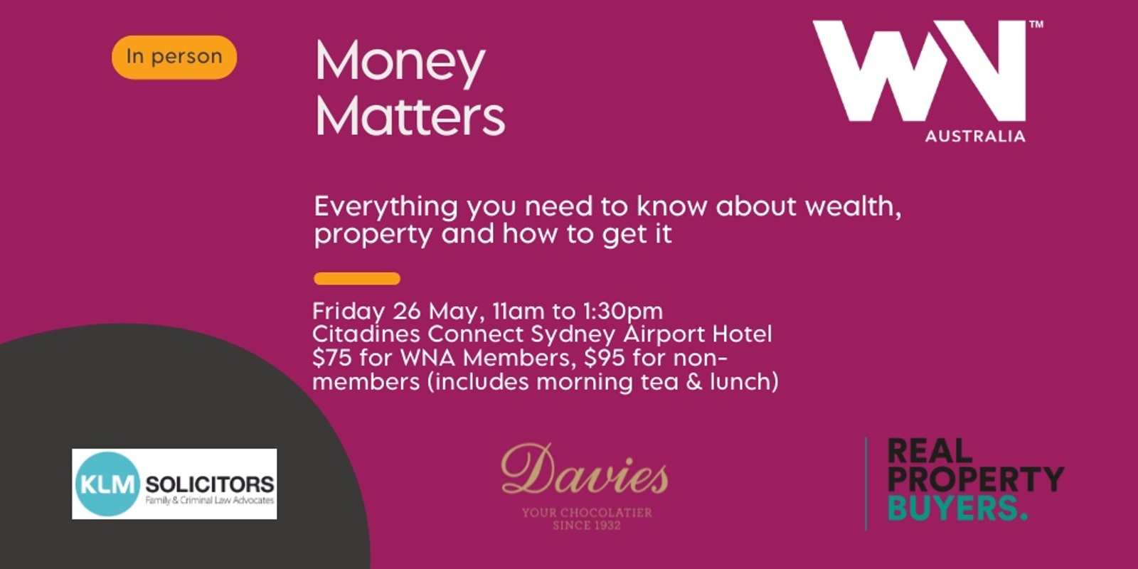 Banner image for Money Matters! Everything you need to know about wealth, property and how to get it.