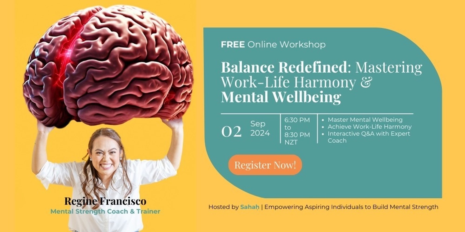 Banner image for Balance Redefined: Mastering Work-Life Harmony & Mental Wellbeing (Tue, 03-Sep, 6:30pm NZT)