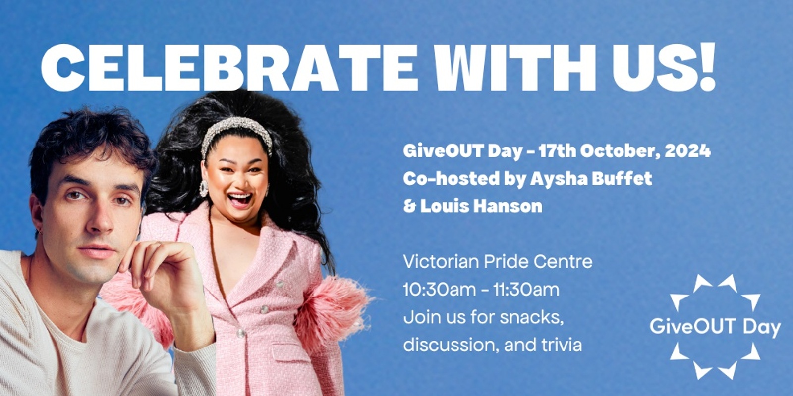 Banner image for Join us in celebrating GiveOUT Day @ Victorian Pride Centre