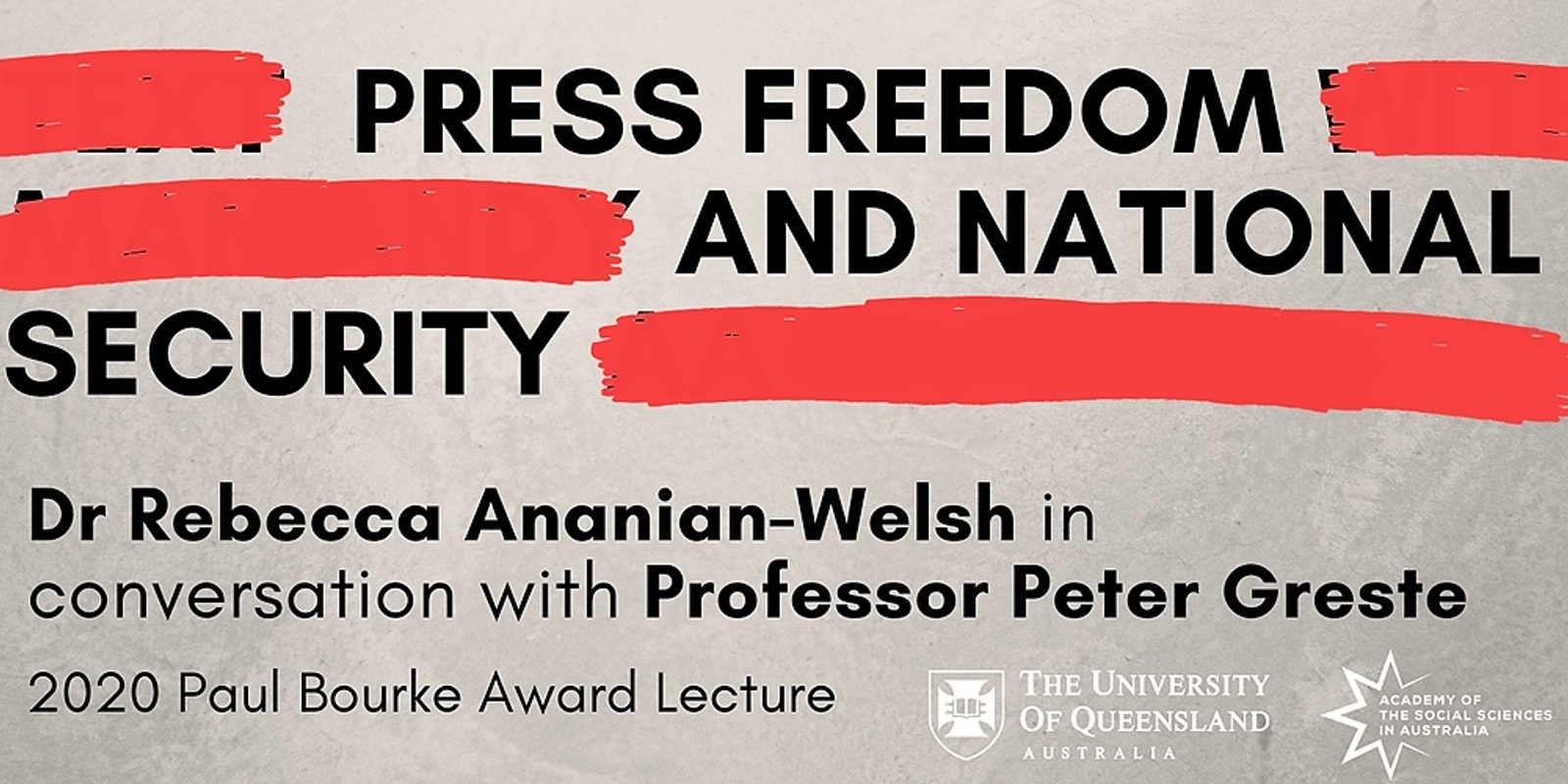 Banner image for Dr Rebecca Ananian-Welsh in conversation with Professor Peter Greste