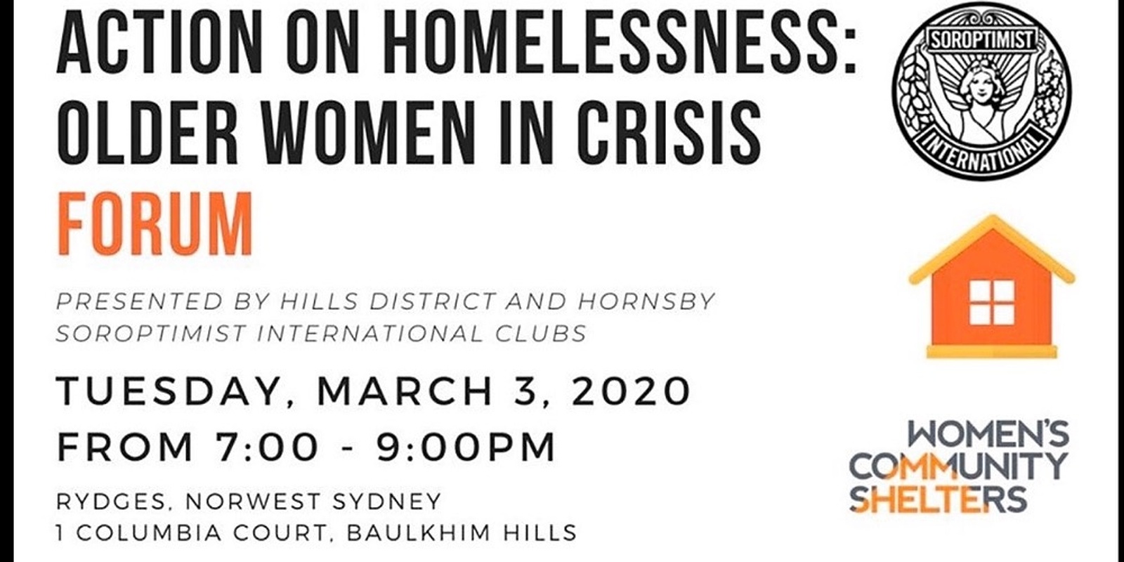 Banner image for FORUM - Action on Homelessness: Older women in crisis