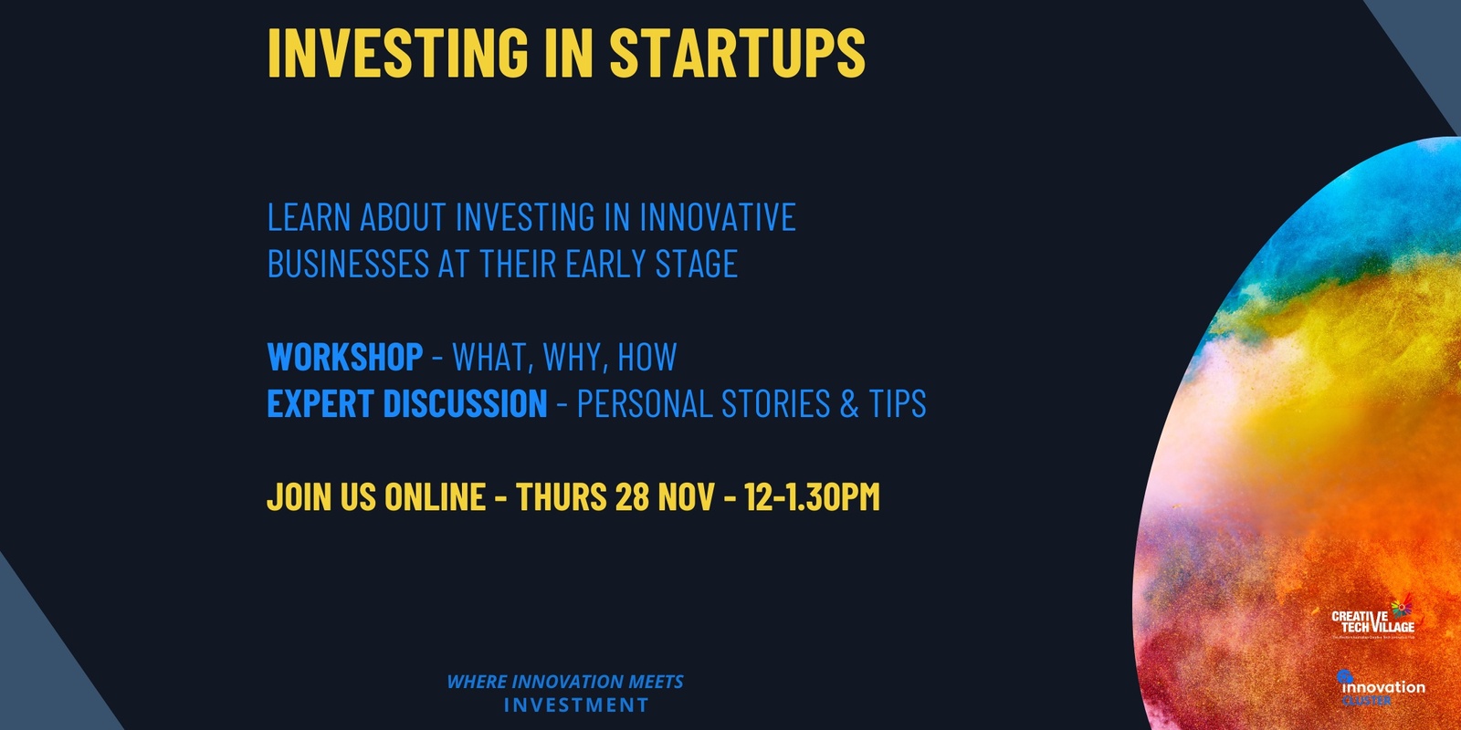 Banner image for Investing in Startups - What, How & Why